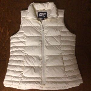Lands' End Ivory Quilted Vest